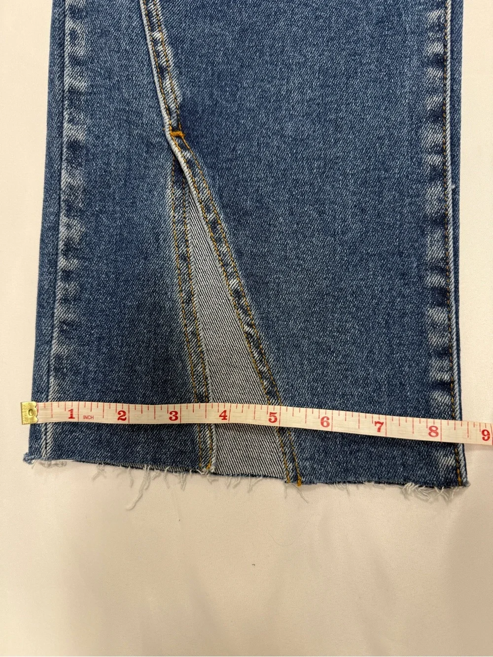 Cello Straight Leg High-Rise Women's Jeans with an Ankle Slit